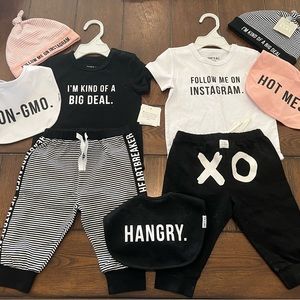 Funny and Sassy Baby Clothes, Snapshirts, Pants, Bibs, Hats, Brand New, 6-12mo